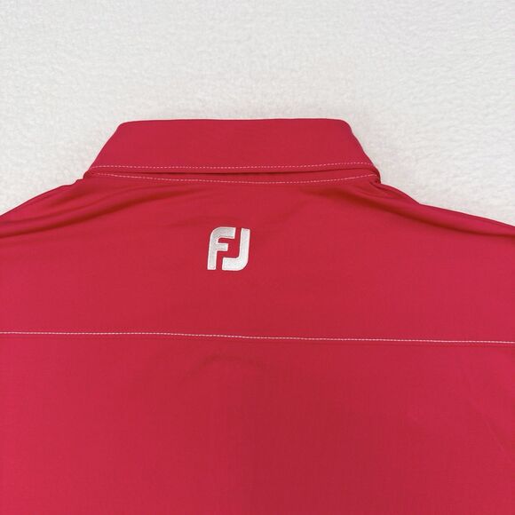 FootJoy Golf Polo Shirt Men XL‎ Athletic Fit Pink Solid Stretch Performance - Picture 7 of 12